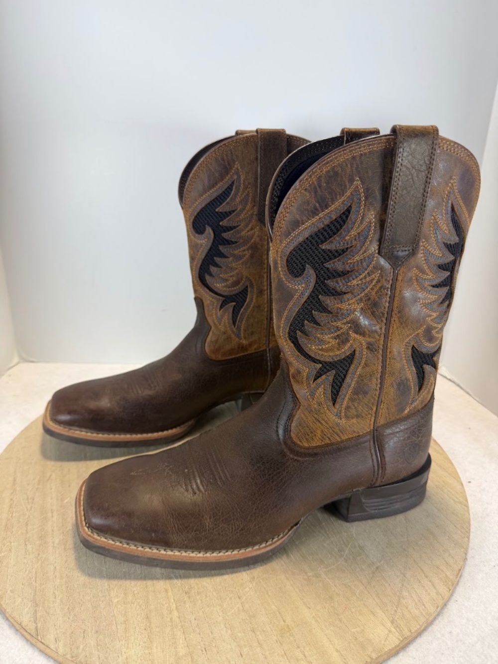 Ariat Cowpuncher VentTEK Shock Shield Men’s 9.5D Brown Western Cowboy Boots